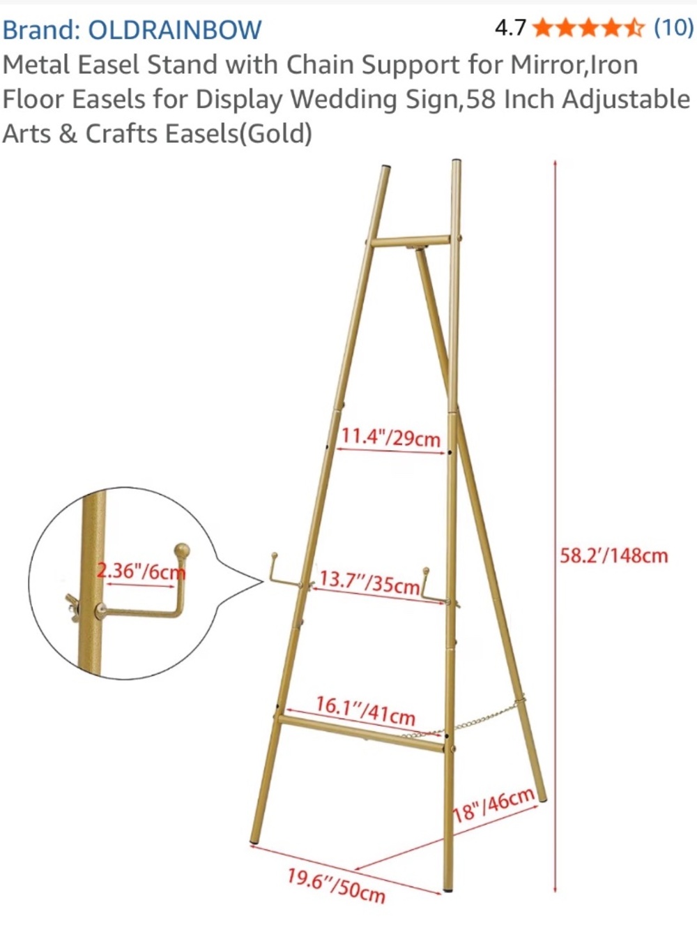 gold easel